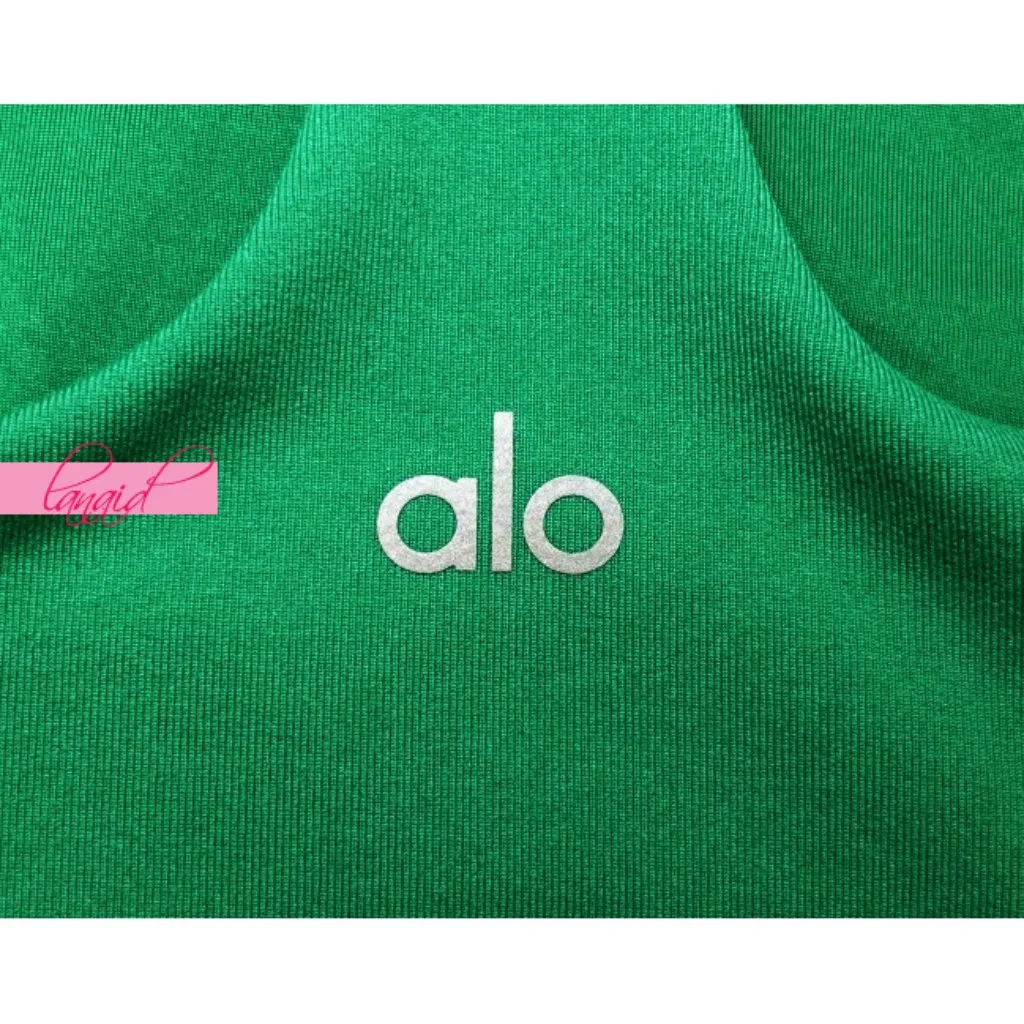 Alo Sleek Back Bodysuit Green Emerald Racerback Stretchy Scoop Neck Fitted Tank - Image 8