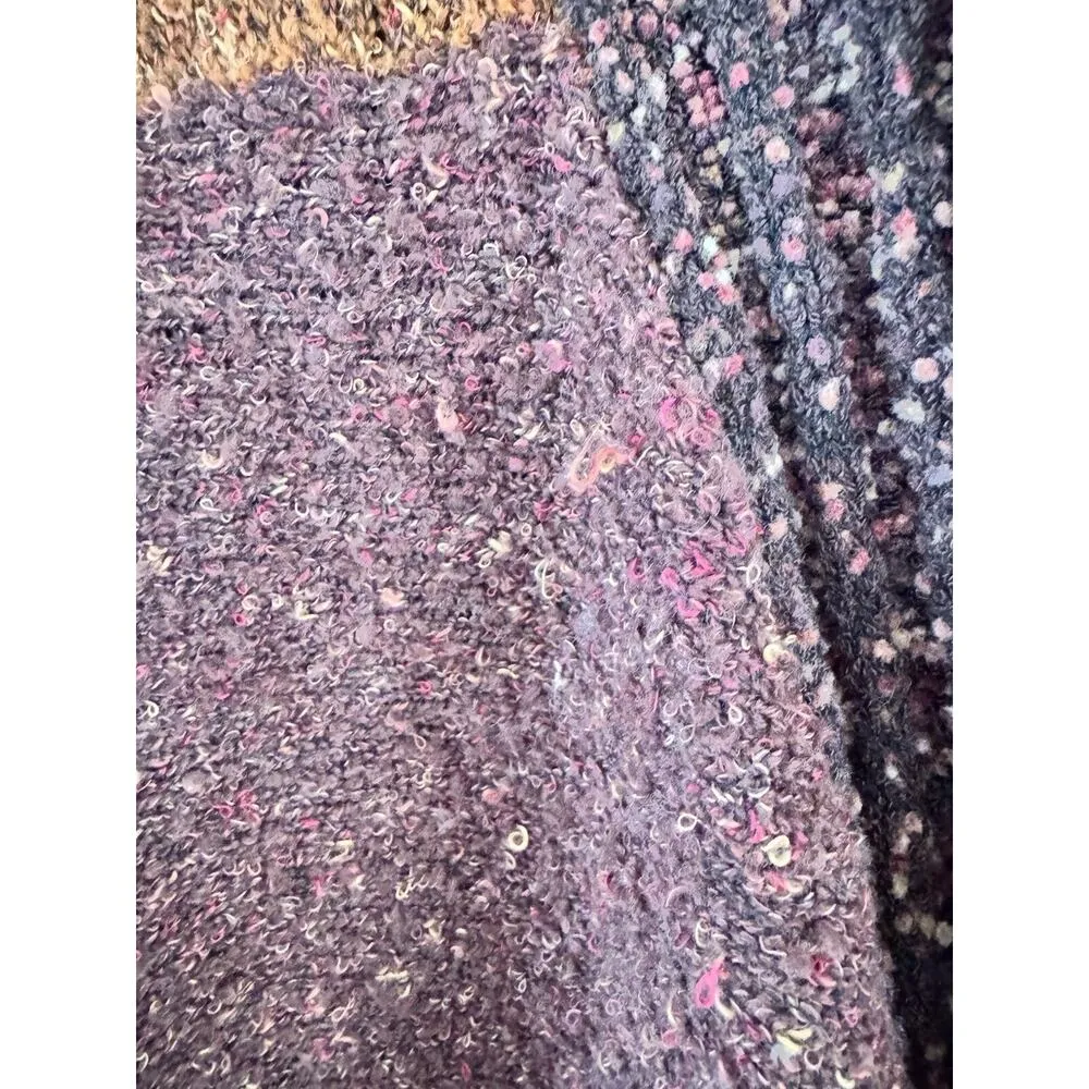 Coldwater Creek Brown Popcorn Knit Single Button Cardigan Sweater Tunic Sz Small - Image 6