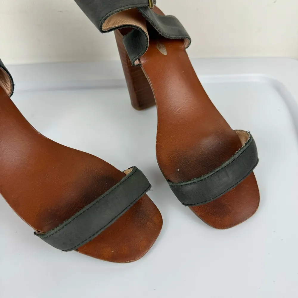 Jeffrey Campbell x Free People Heels Sz 7.5 Army Green Ankle Buckle Strap - Image 11