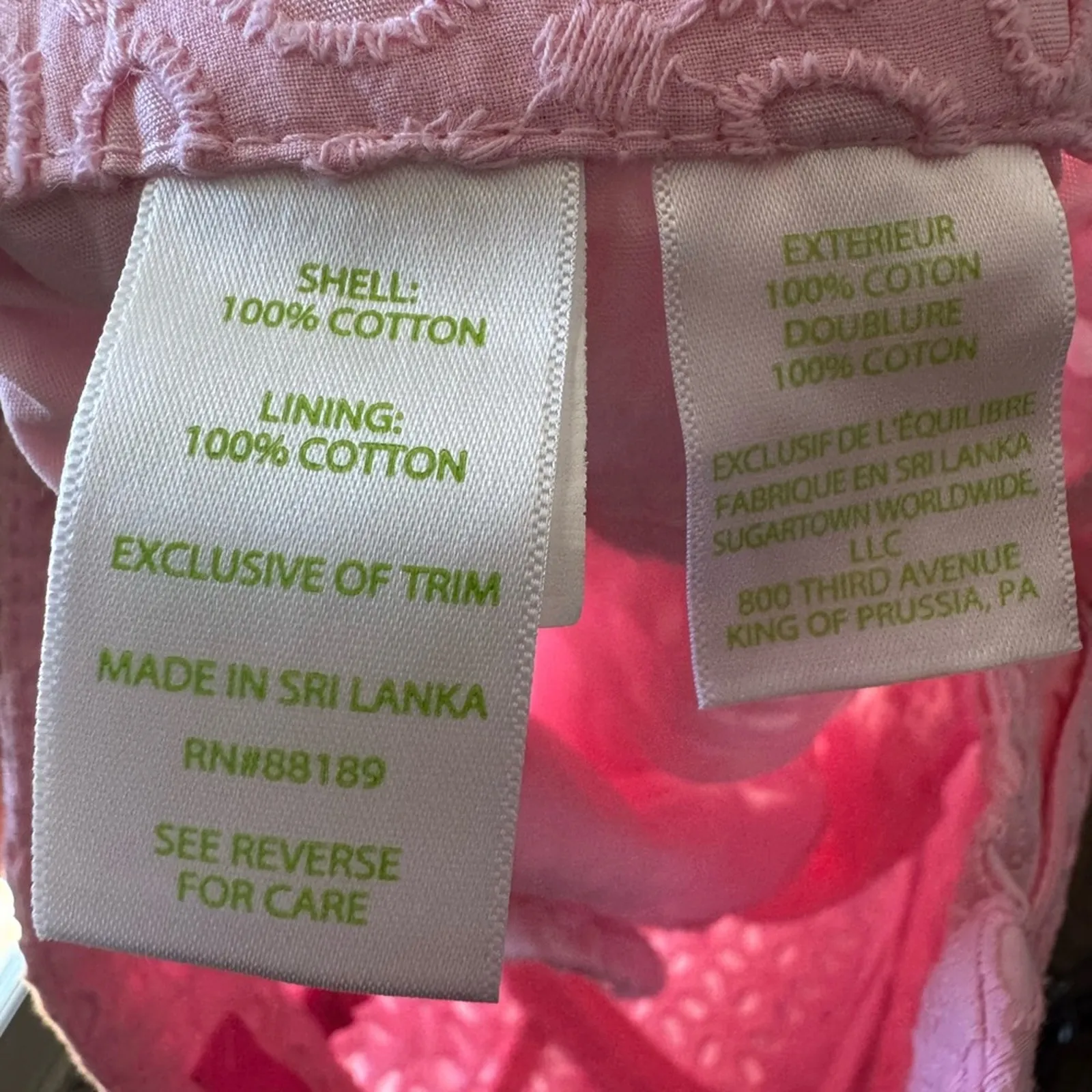 Lily Pulitzer Pink Kelly Short Oval Flower Petal Eyelet - Image 8