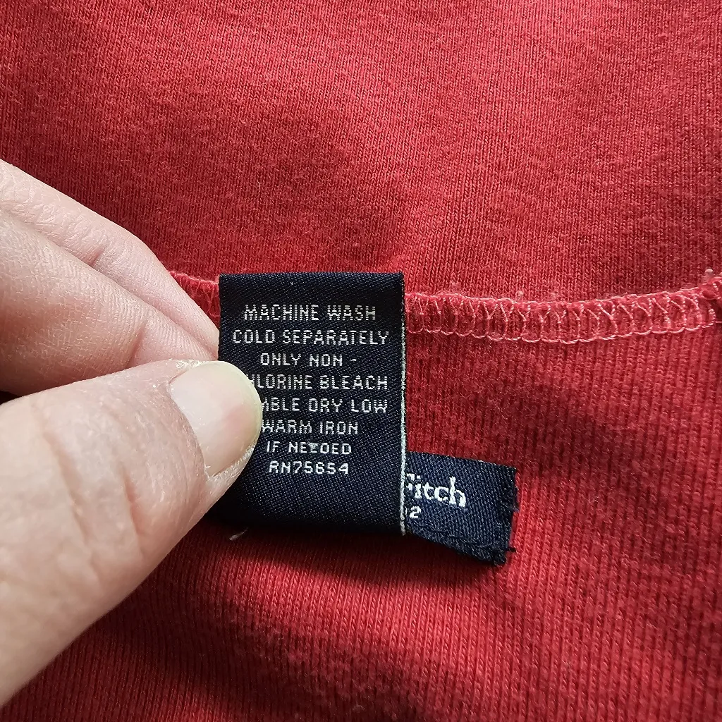 Abercrombie & Fitch Y2K Red Notched Tank Top Medium Preppy Mall Girl Indie - Image 7