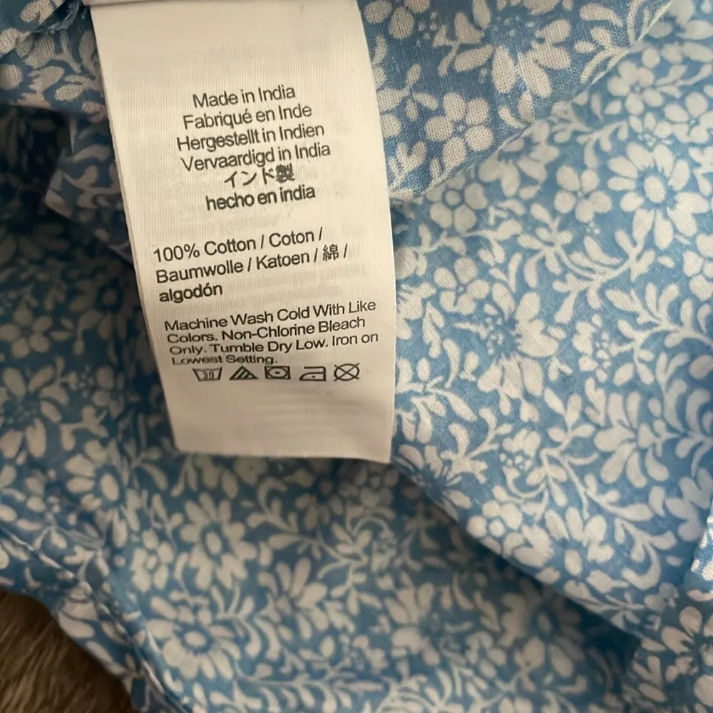 J.Crew Blue Floral Square Neck Top Size Large - Image 7