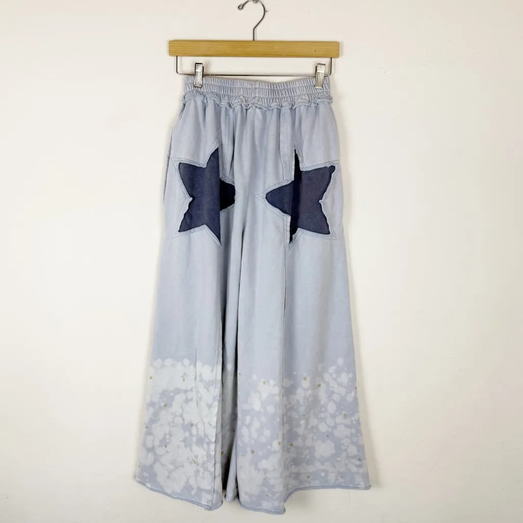 OLI & HALI Baby Blue Star Patchwork Wide Leg Ankle Pants - Image 9