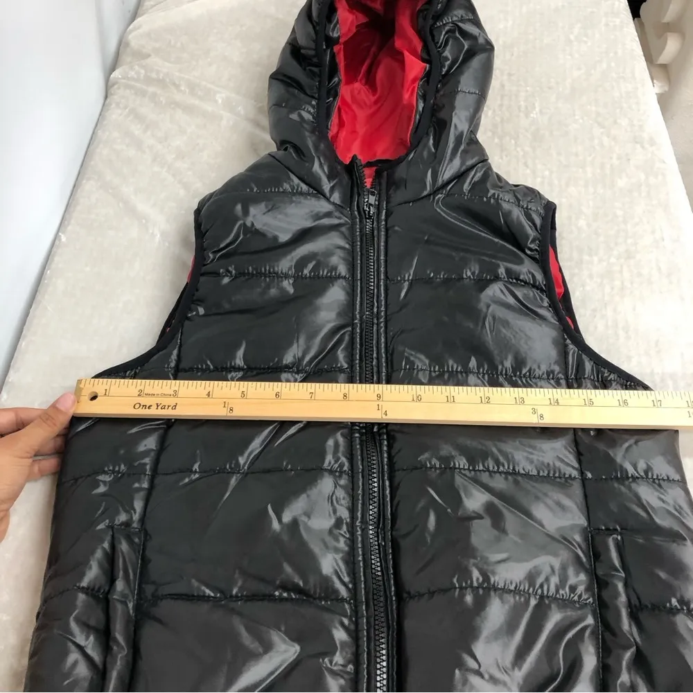 Aeropostale Black puffer hooded vest xs sleeveless  black jacket - Image 8