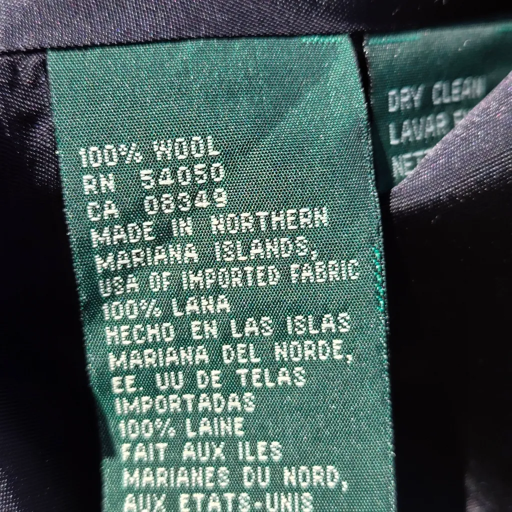 Gray Lauren by Ralph Lauren 100% wool double breasted peacoat size 12 - Image 6