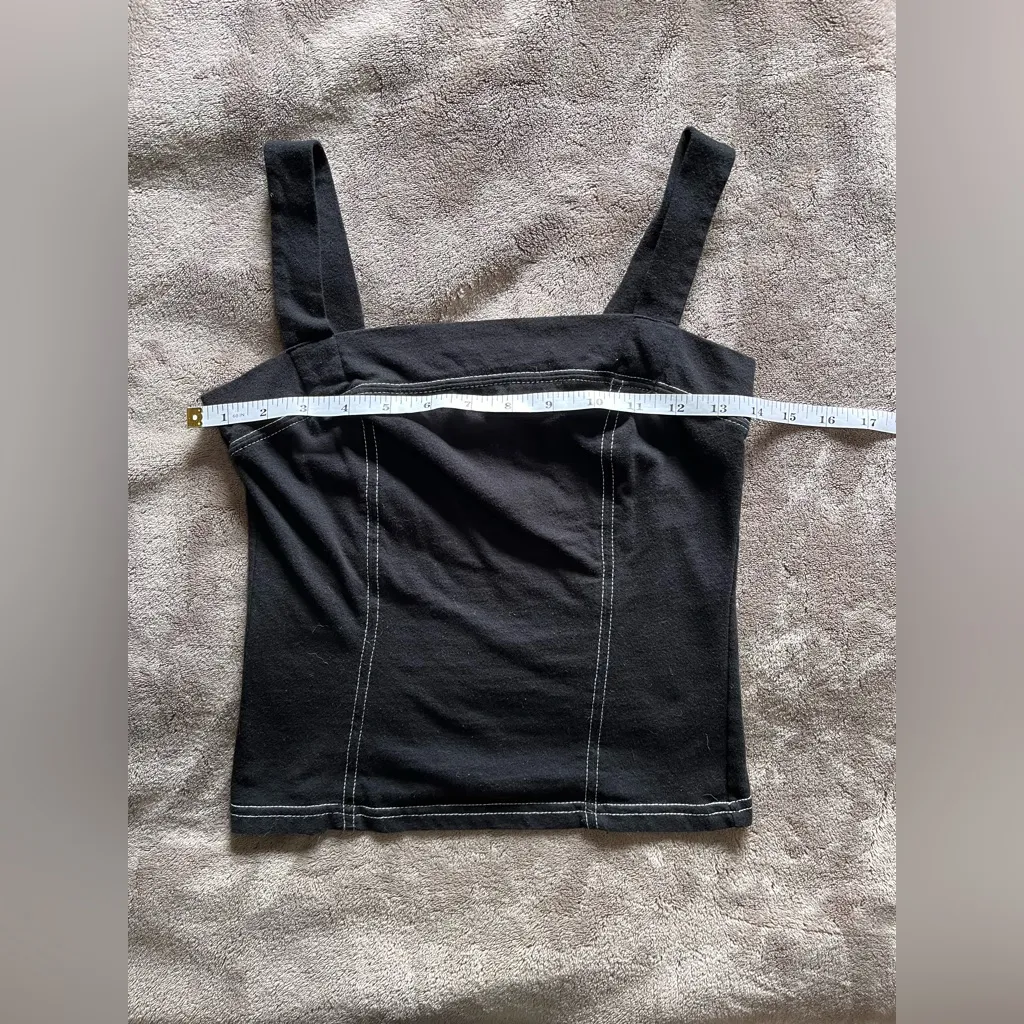 GOOD LUCK GEM Straight Lined Vintage Black Tank Top Women’s Sz M EUC - Image 4