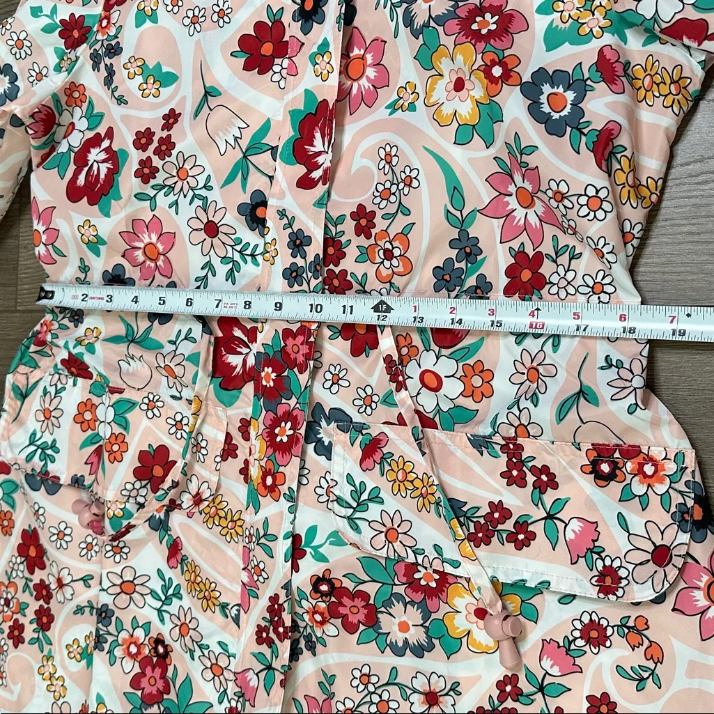Vera Bradley Packable Raincoat Prairie Paisley Pink Red Size Small - Image 13