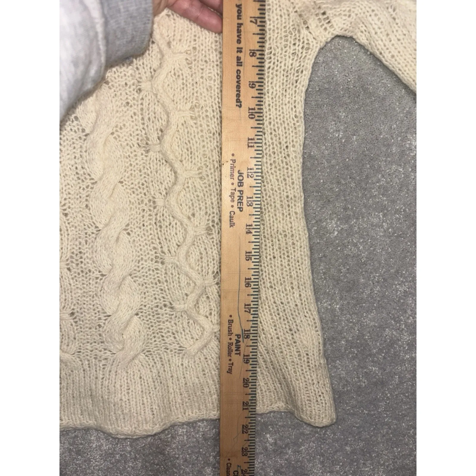 j crew black tag wool cable knit turtleneck sweater beige loose knit med Tan - Image 7