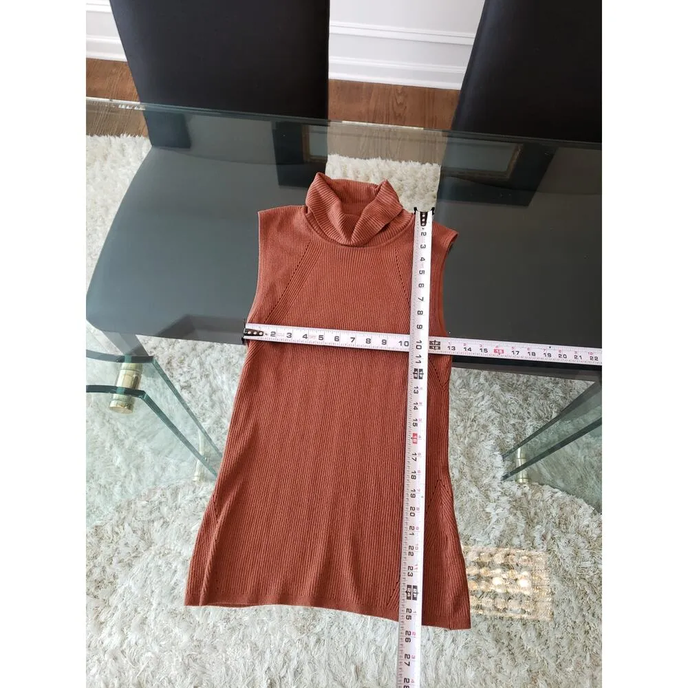 White House Black Market Sweater Women Medium Sleeveless Turtle Neck Pullover - Image 9