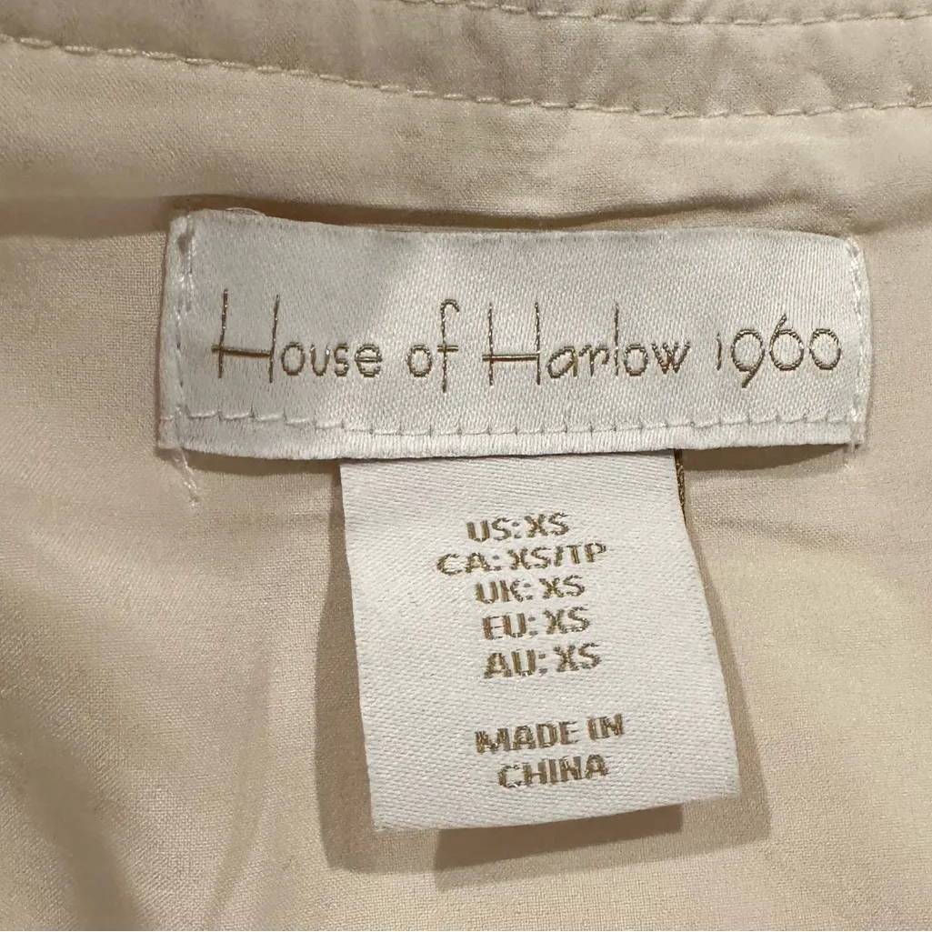 House of Harlow 1960 Cream Tweed Sleeveless MINI Dress XS - Image 7