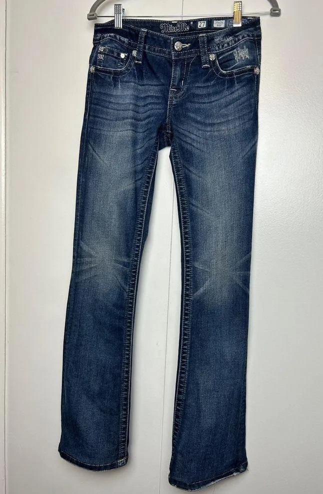 Miss Me Signature Boot Fleur De Lis Embellished Flap Pocket Jeans - Image 4