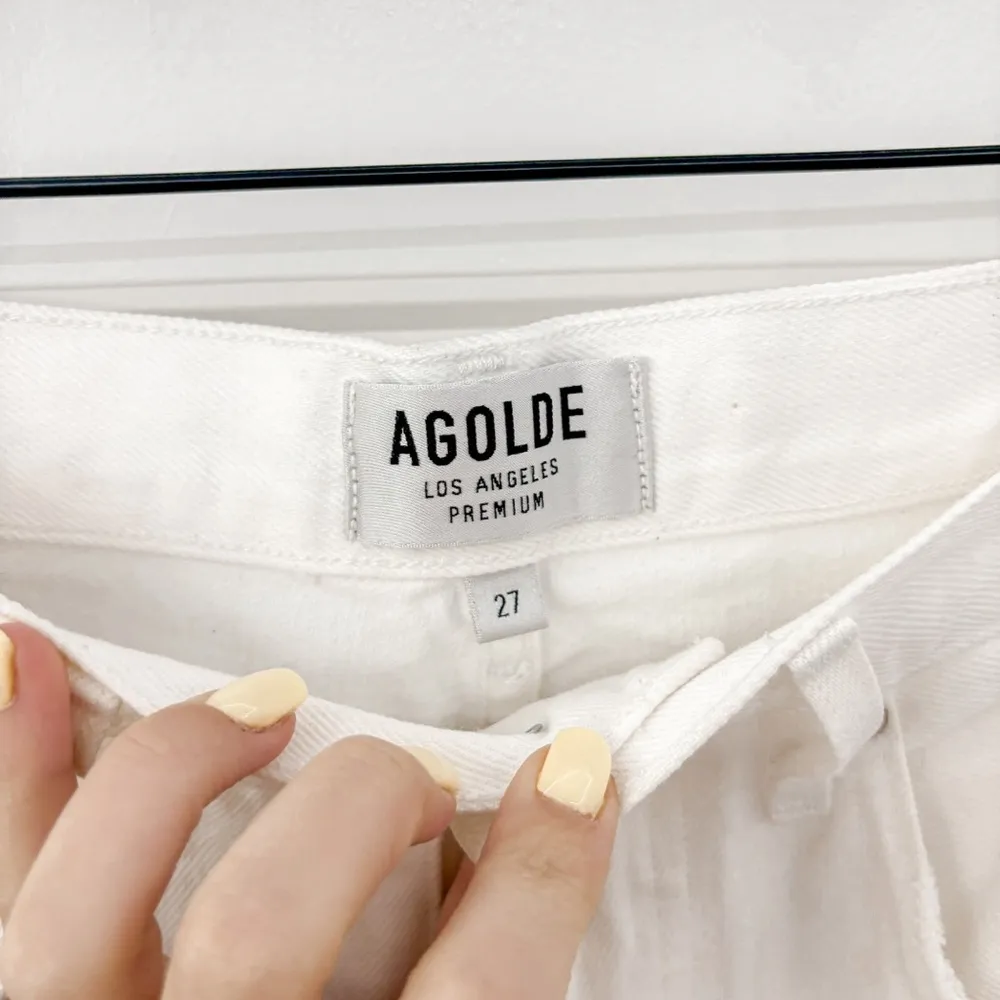 AGOLDE 90's Mid Rise Denim Loose Fit Distressed Jeans Enamel - Image 7