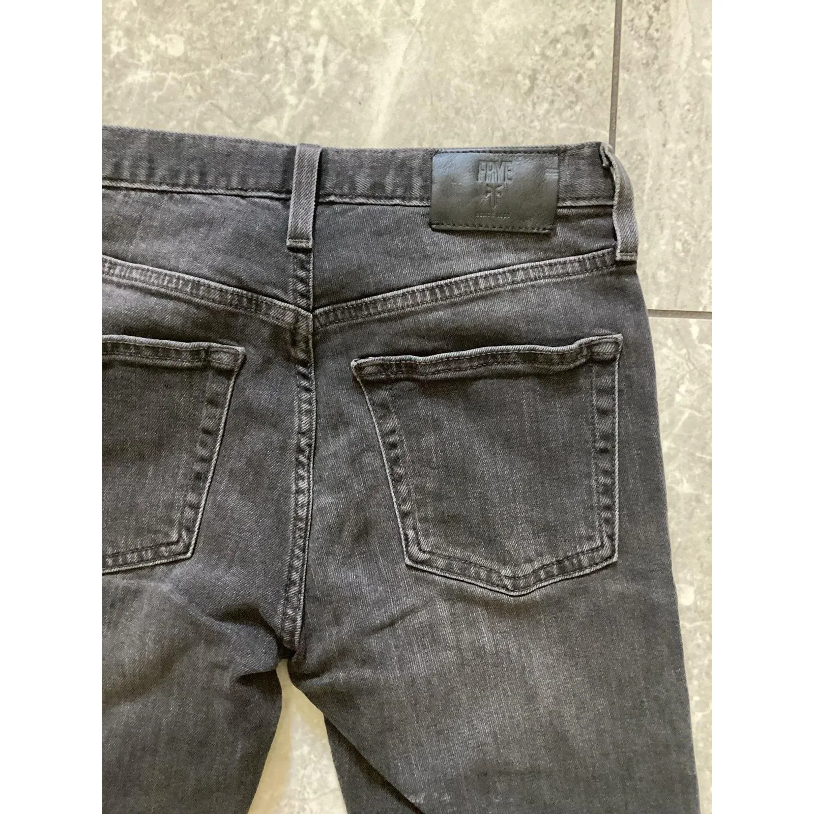 Frye Jeans Womens 27 Black Skinny Stretch Denim High Rise Ankle Distressed - Image 6