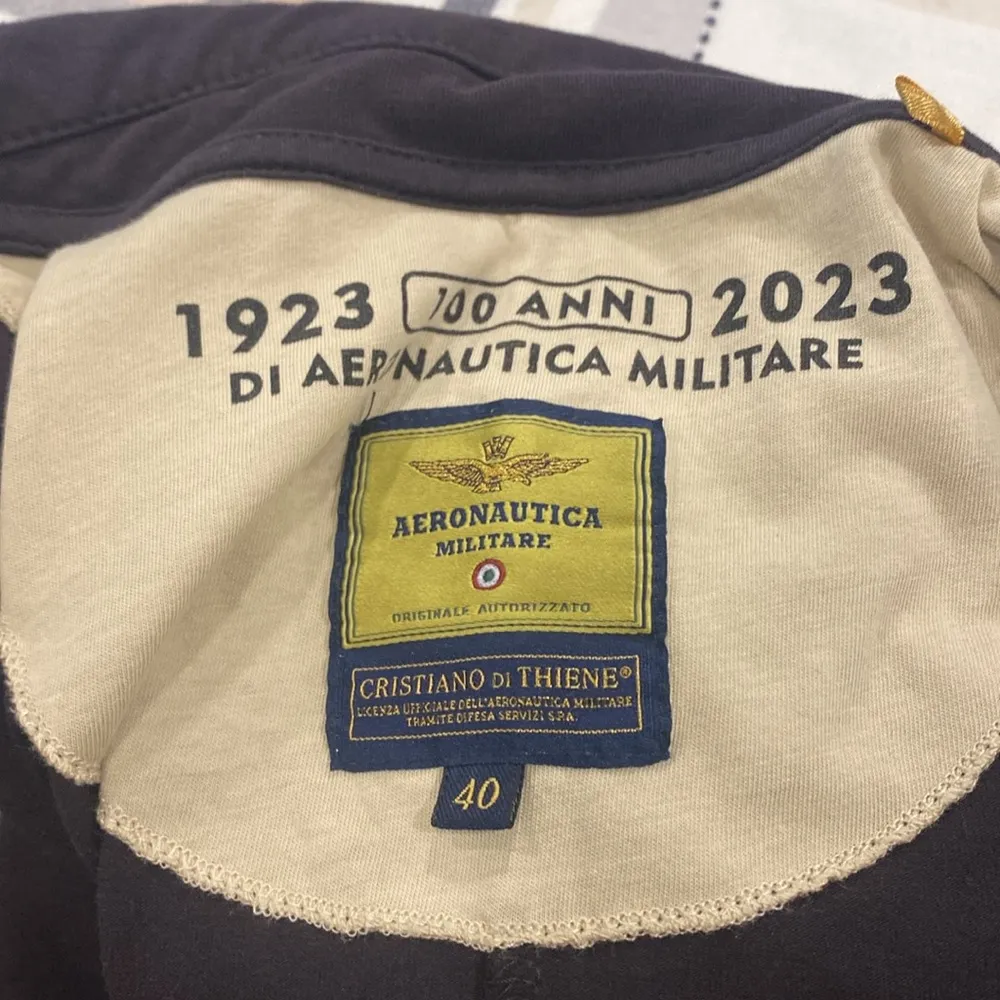 Aeronautica Military‎ Christiano Di Thiene black Blazer with Flag Patch size 40 Blue - Image 8