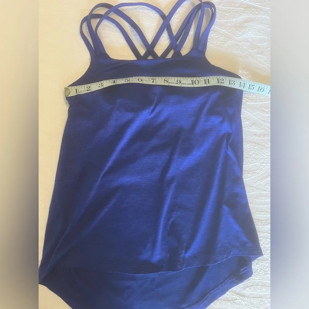 prAna Women's Blue Strappy Yoga Tank Top Size XL Built-in Bra - Image 8