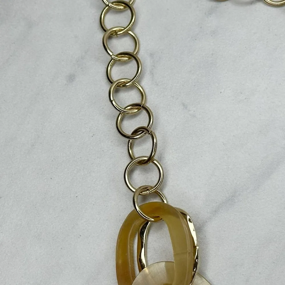 Chico's  Chunky Plastic and Metal Gold Tone Chain Link Statement Necklace - Image 8