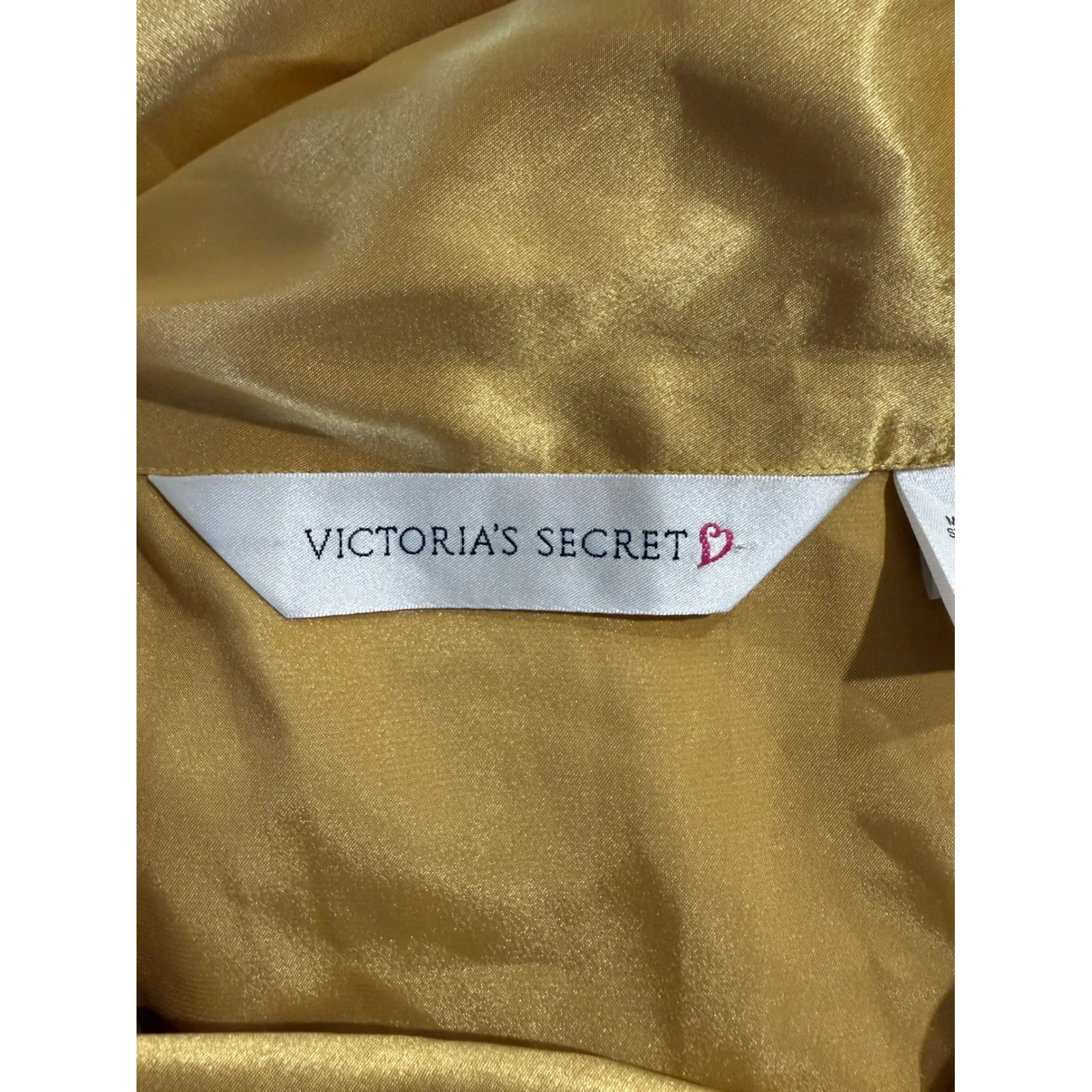 Victoria's Secret Satin Button Up Shirt Pajama Top Gold M - Image 4