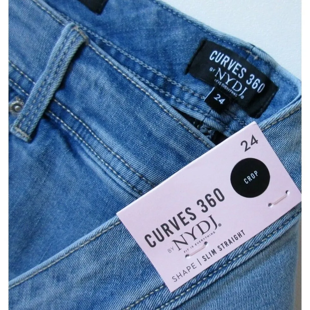 NWT Curves 360 by NYDJ Shape Slim Straight Crop in Spartan Stretch Jeans 24 $99 - Image 7