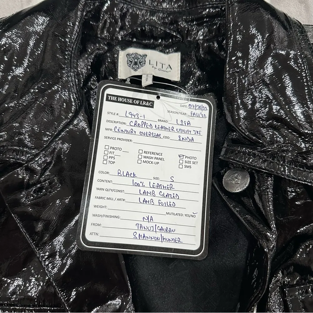 NWOT Lita By Ciara Leather cropped utility jacket in black - Image 14