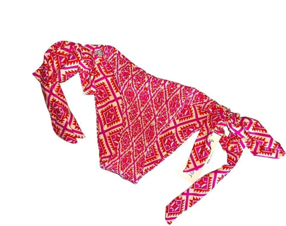 Tori Praver x Target Seafoam Textured 2-piece Swimsuit Geometric Pink Print NEW - Image 6