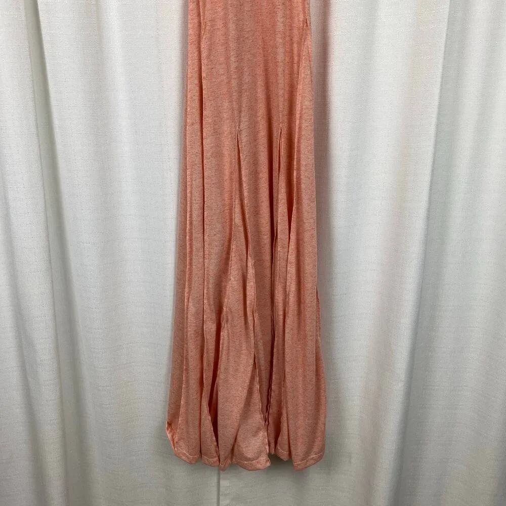Free People Beach Peach Pink Linen Blend August Nights Maxi Dress Sz.XS - Image 9