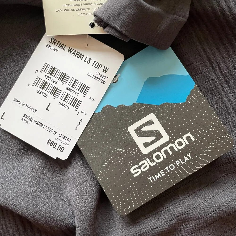 Salomon Essential Warm Top Base Layer Mock Neck Long Sleeve Size Large NEW - Image 8