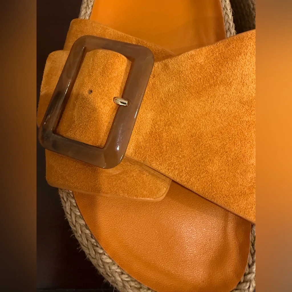 Vince Orange Buckle Slide Sandals - Image 5