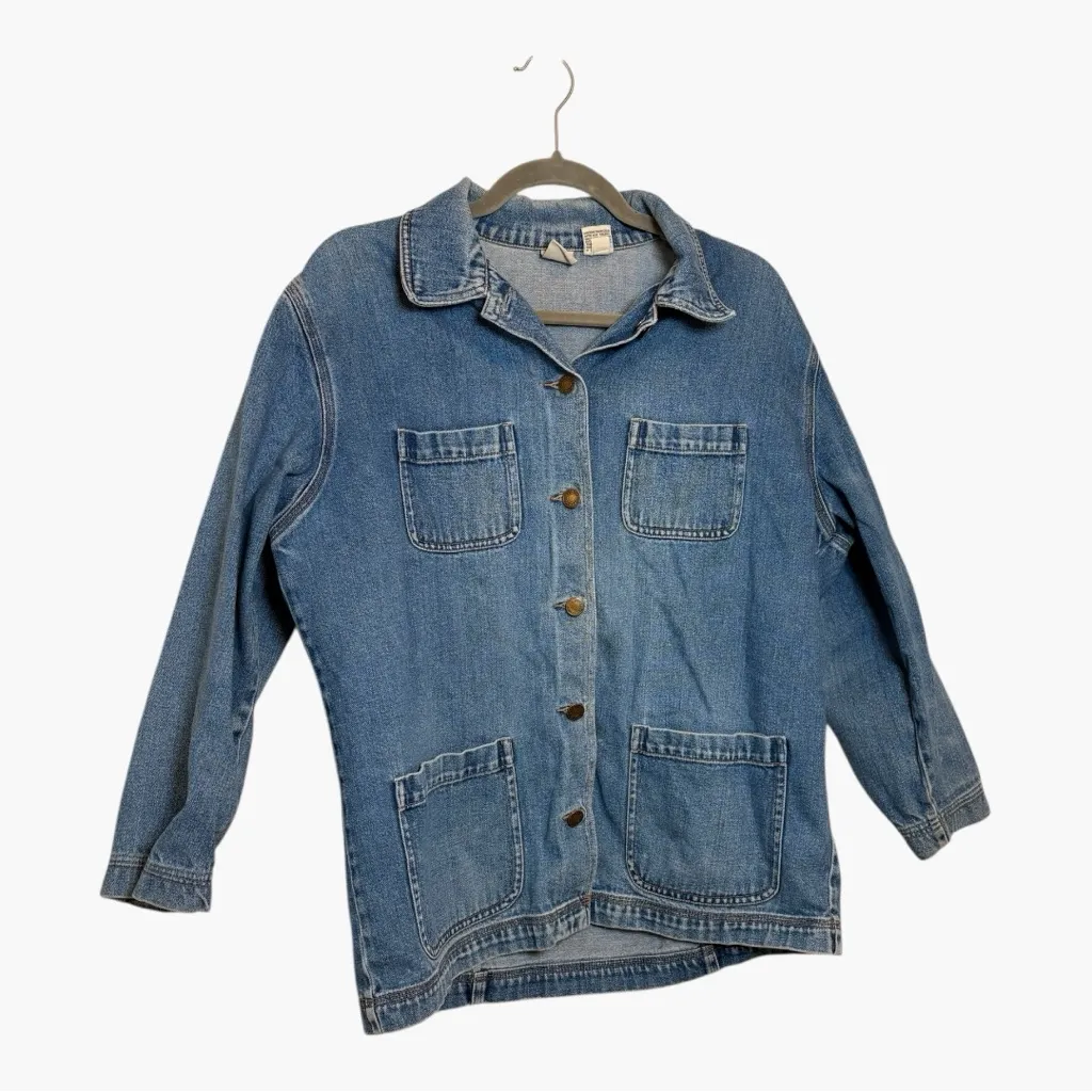 Gap Denim Chore Jacket Oversized Classic Preppy Heritage Workwear M - Image 2