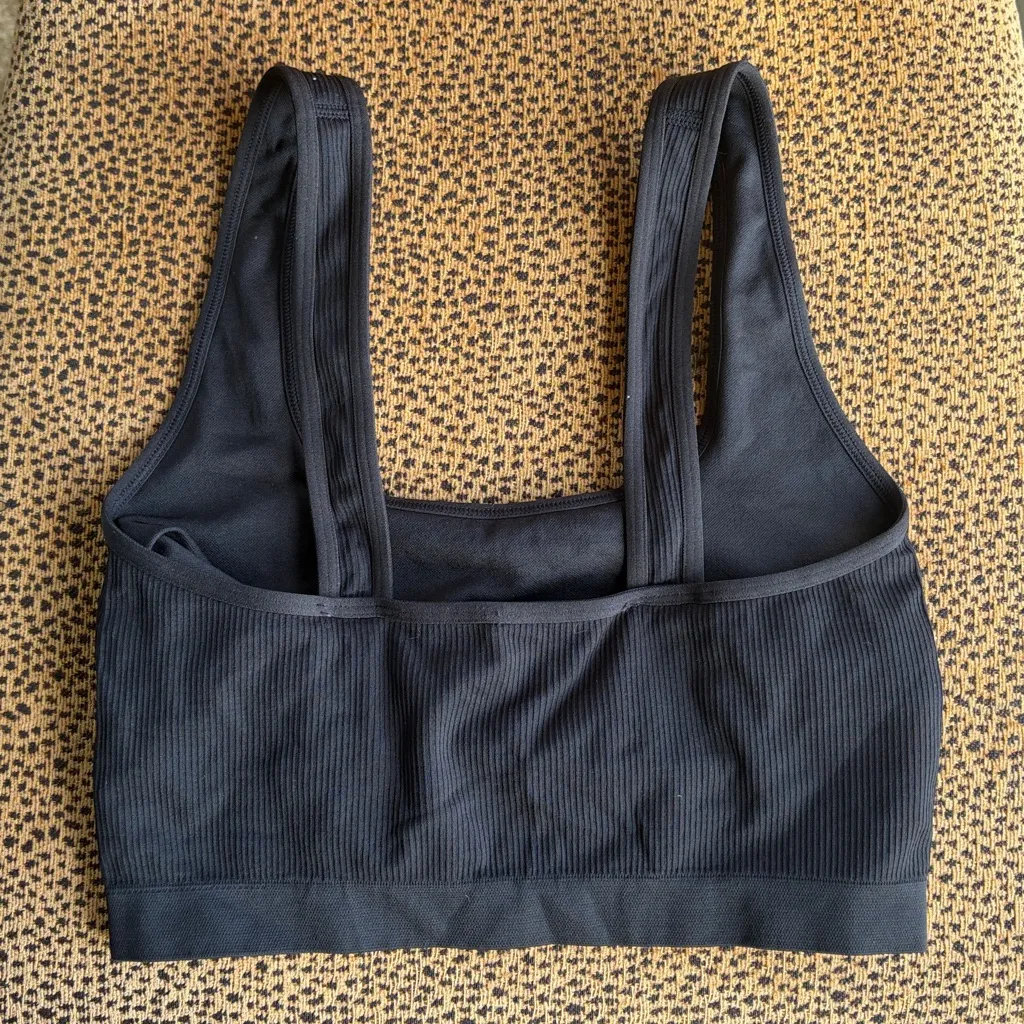 Aerie Black Ribbed Bra Top - Image 2