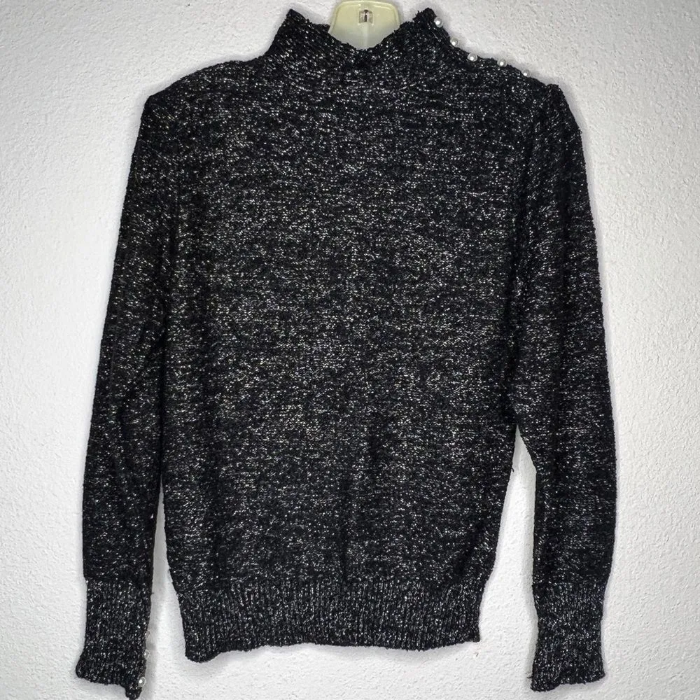 Vintage Gitano Metallic‎ Sweater Black Size M - Image 8
