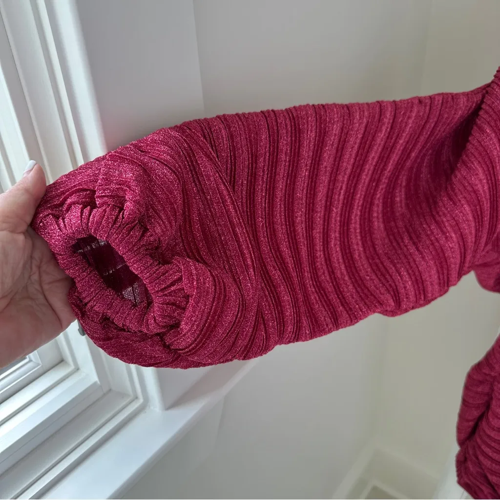 NBD Revolve Illusion Mini Dress in Fuchsia Long Sleeve Dress Size XS - Image 7