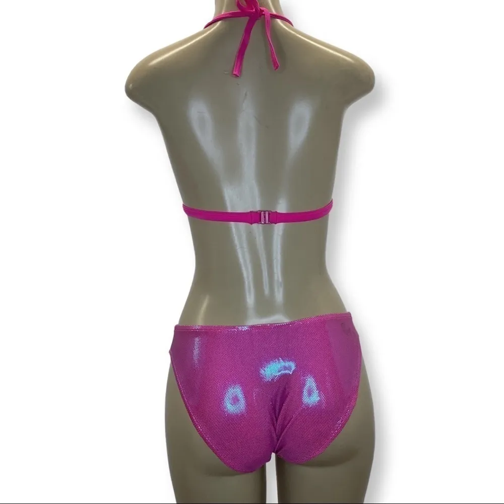 Hot Cole’s Size Small Pink Metallic Shimmer Y2K Vintage Bikini Bottom. - Image 4