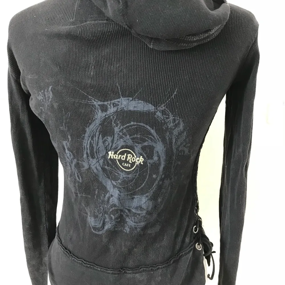 Hard rock black tie up side sweatshirt - Image 5