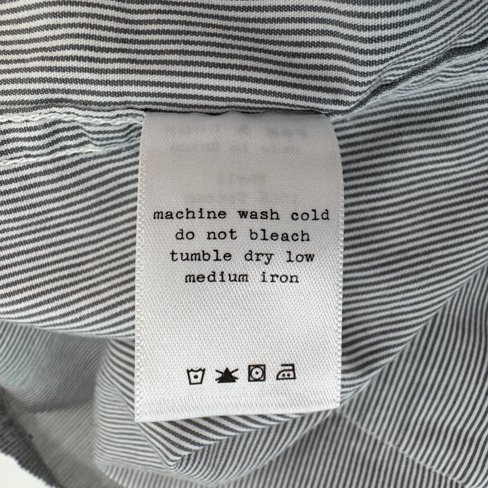 Rag & Bone Utility Shirt Dress Size Small Blue White Micro Stripe Button Front - Image 9