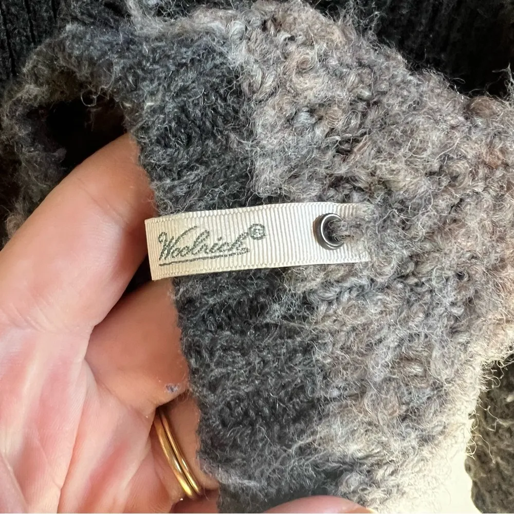 Chunky Open Long Sleeve Cardigan Sweater Gray Size S - Image 4