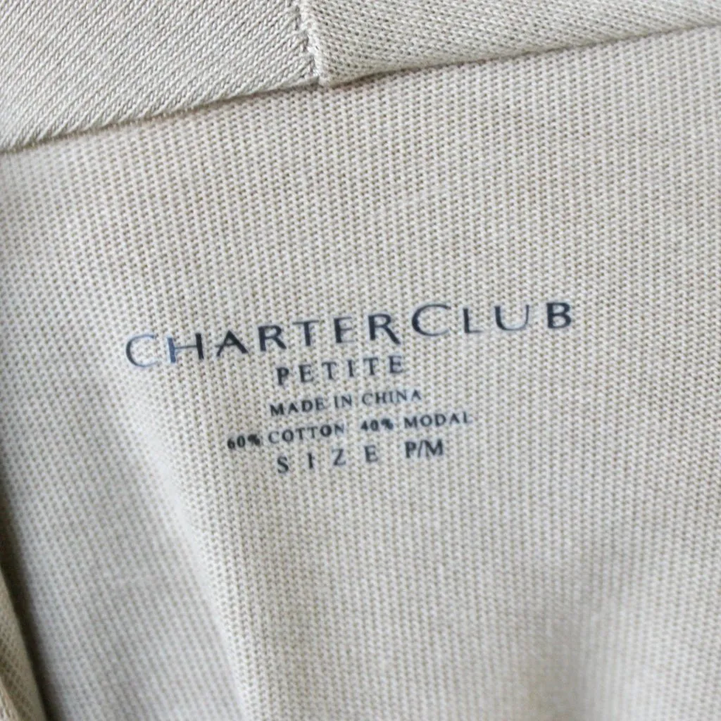 Charter Club Tan Cotton Blend Open Cardigan Sweater Medium Petite - Image 6