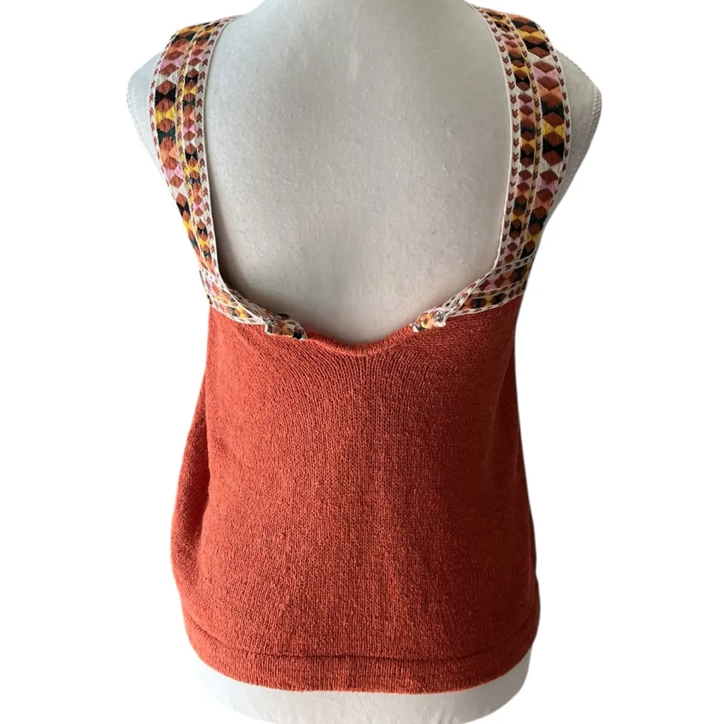 Madewell‎ Terracotta and Multicolor Strappy Tank Top Knit Sweater Boho Casual XS - Image 3