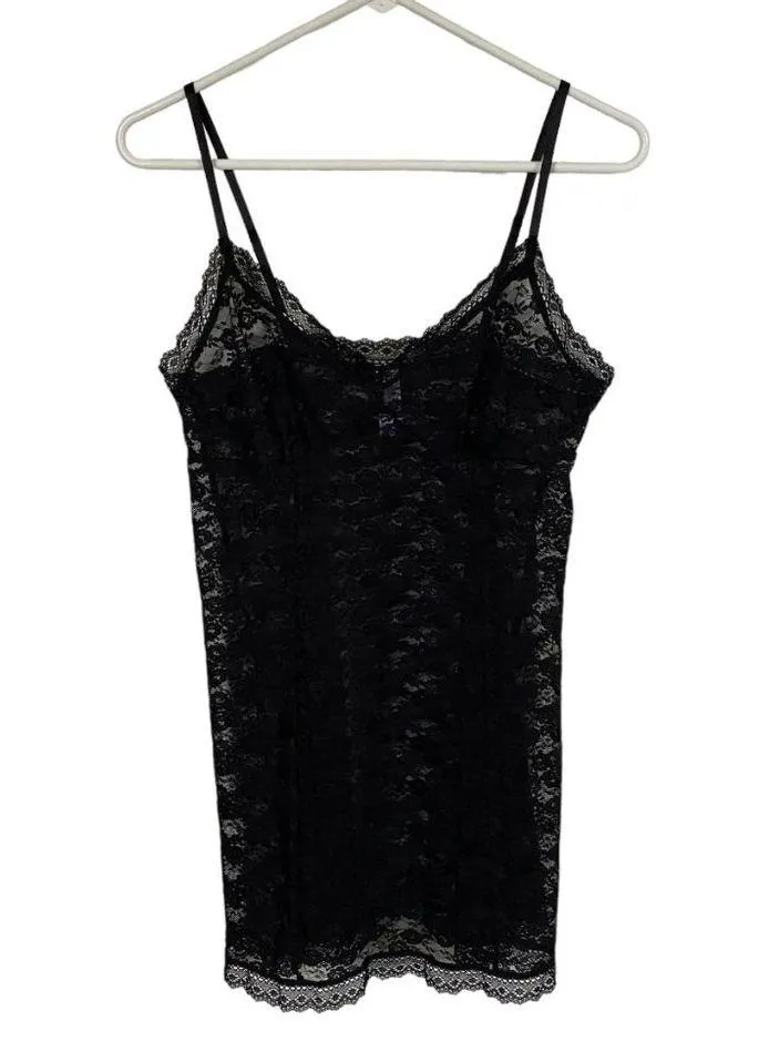 Sleepwear women's medium 8-10 black lace lingerie chemise slip - Image 9