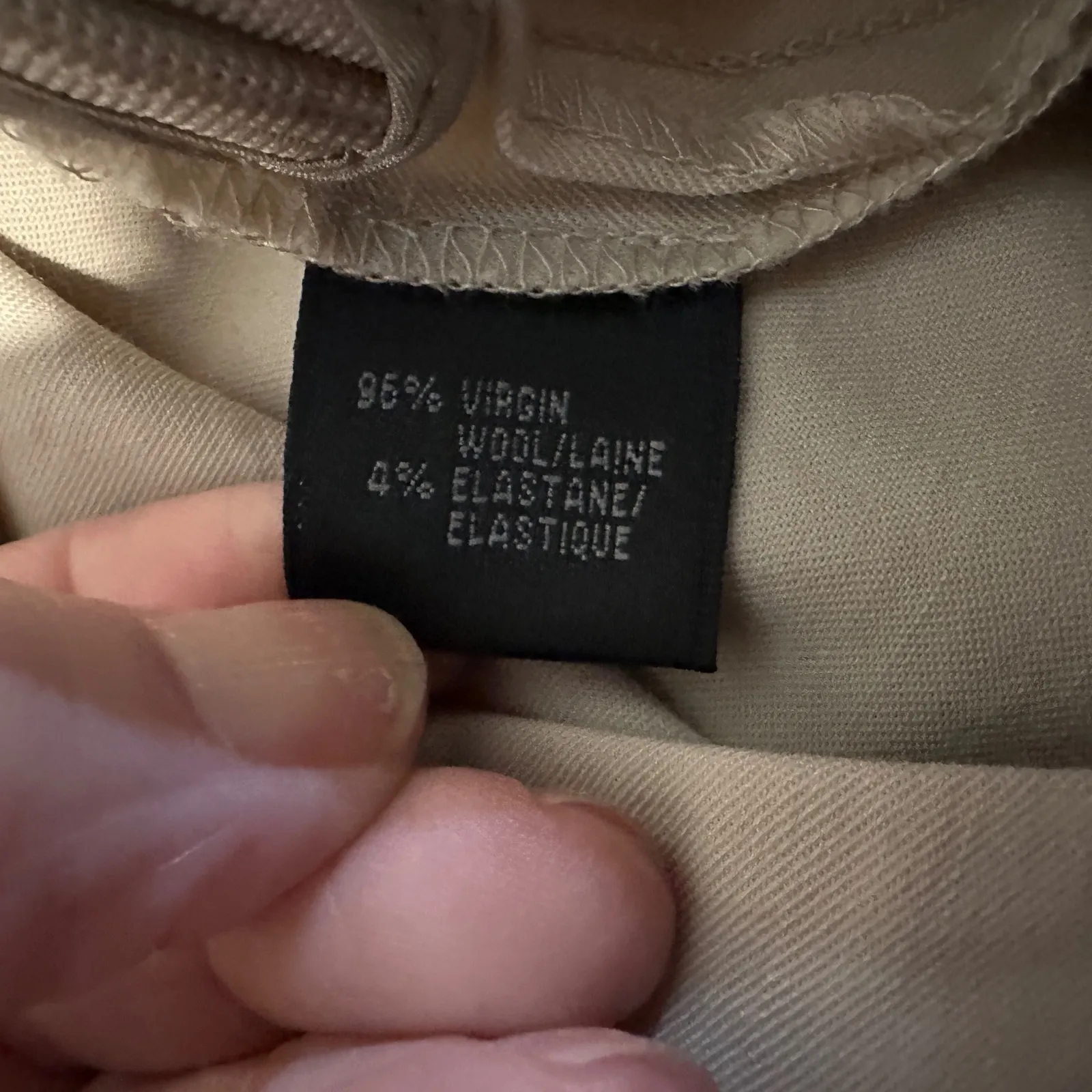 Lafayette 148 Pants Womens 8 Waverly‎ Wide Leg Wool Dress Office Beige Stretch Tan - Image 7