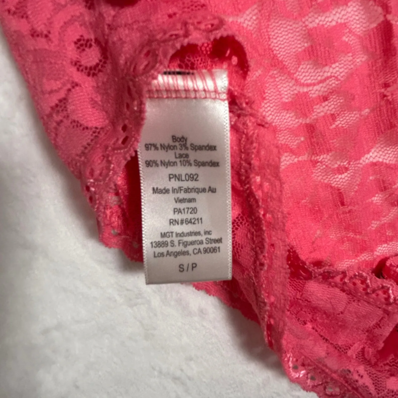 In Bloom by Jonquil Pink Lace Halter Thong Bodysuit Teddy Lingerie S P - Image 4