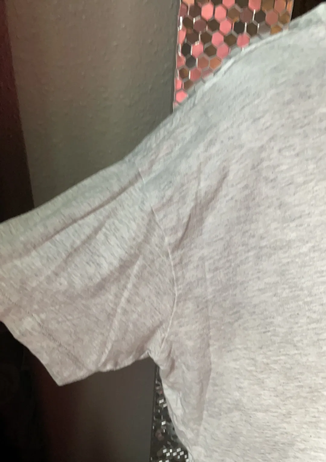 PINK by Victoria’s Secret Light Gray With Gold Stars Pajama Croptop Medium - Image 5