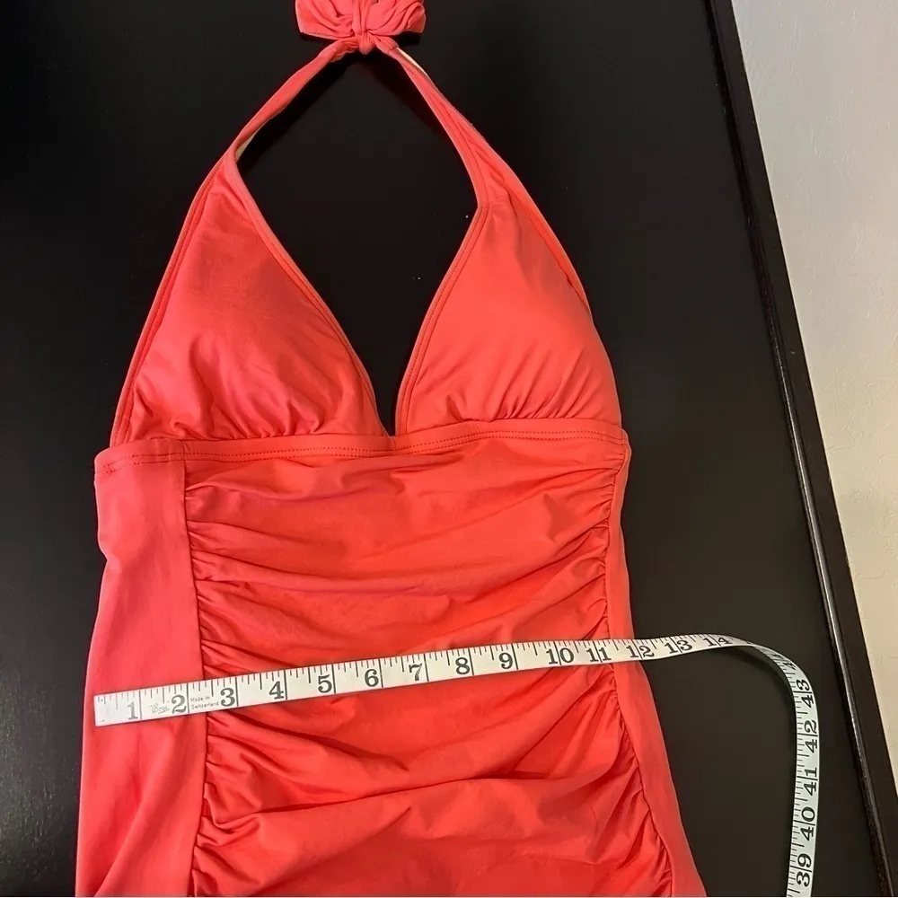 Coco Rave body contouring one piece swimsuit, orange, full coverage overskirt M - Image 13