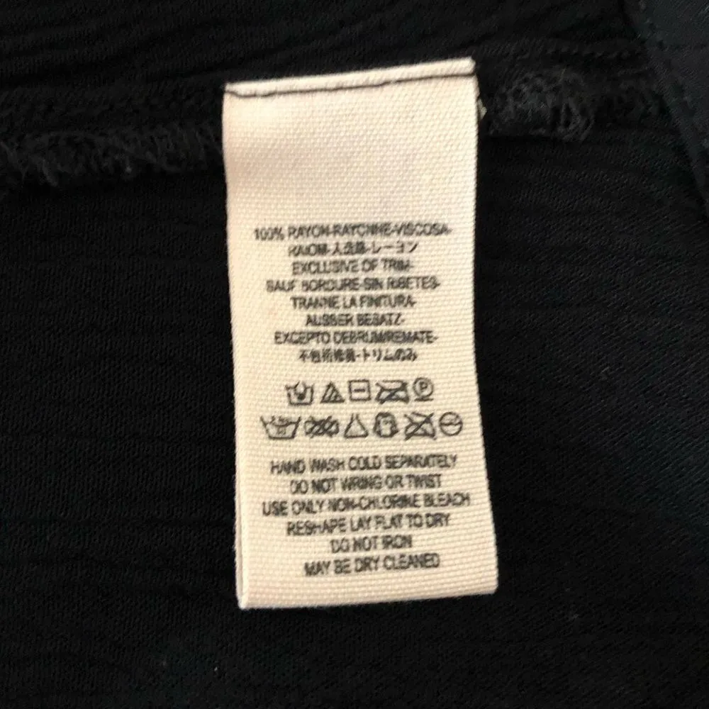 Free People Crochet Bib Neck Black Gauze Flowy Boho Top size XS - Image 7