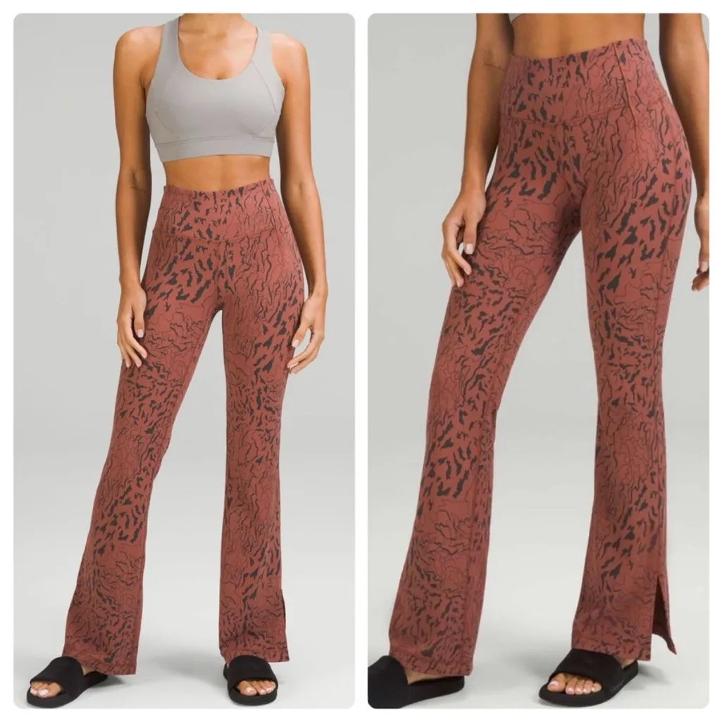 Lululemon Groove Super-High-Rise Split-Hem Flare Pant   Animal print size 6 - Image 2