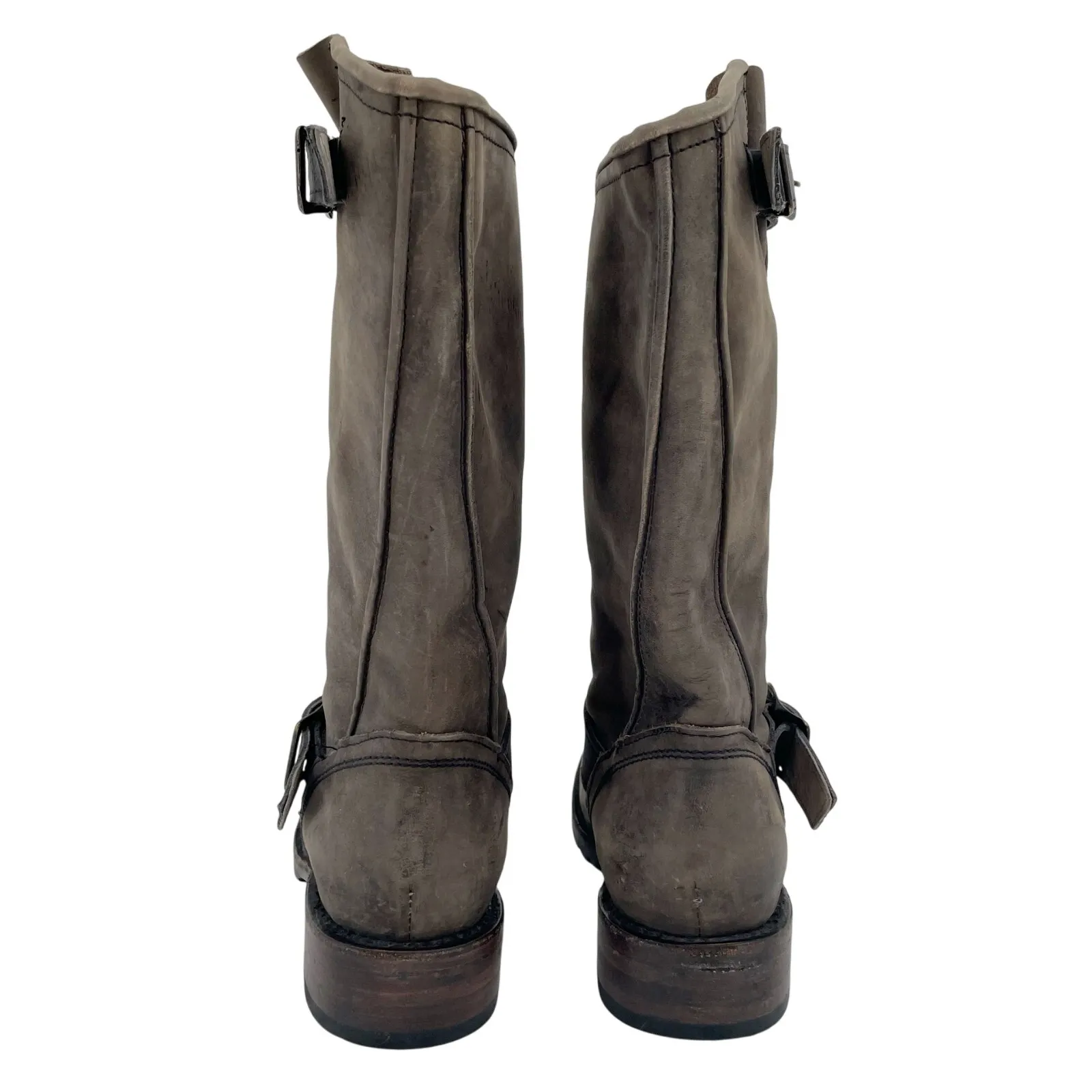 Freebird By Steven Prince Boot Gray Engineer Buckle Biker Moto Boots Size 7 - Image 8