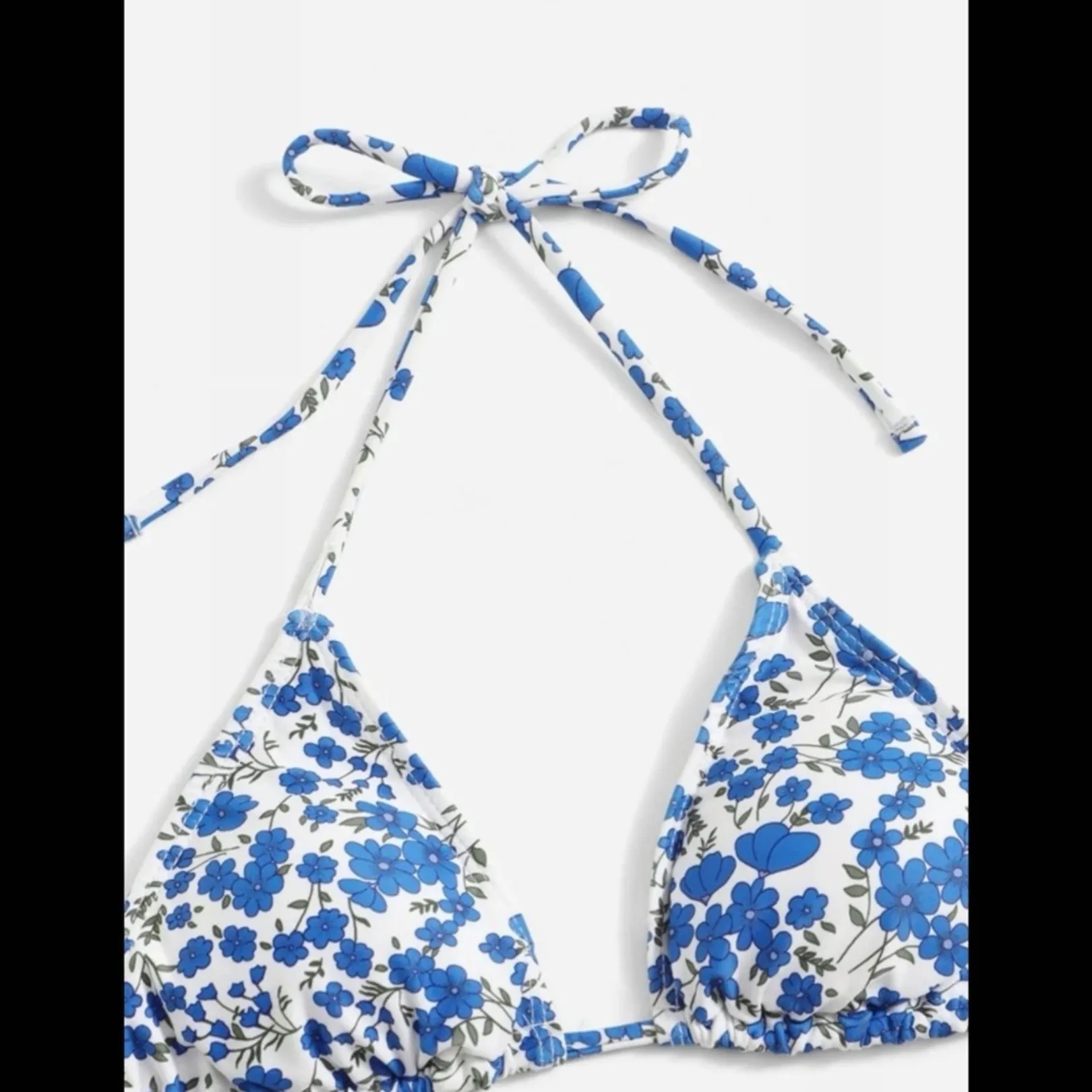 Blue & White, Floral, Bikini Set - Image 3