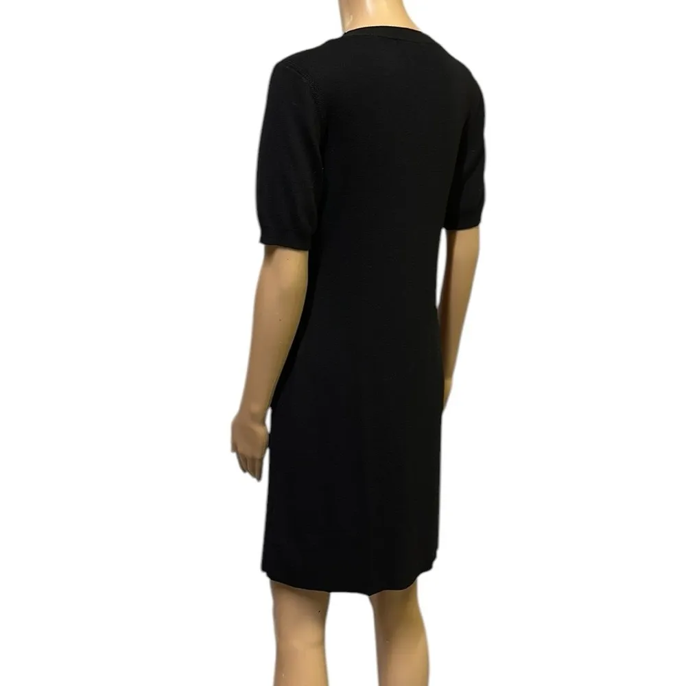 Free Assembly Black Short Sleeve Crew Neck Knit Viscose Blend Dress Womens Small - Image 5