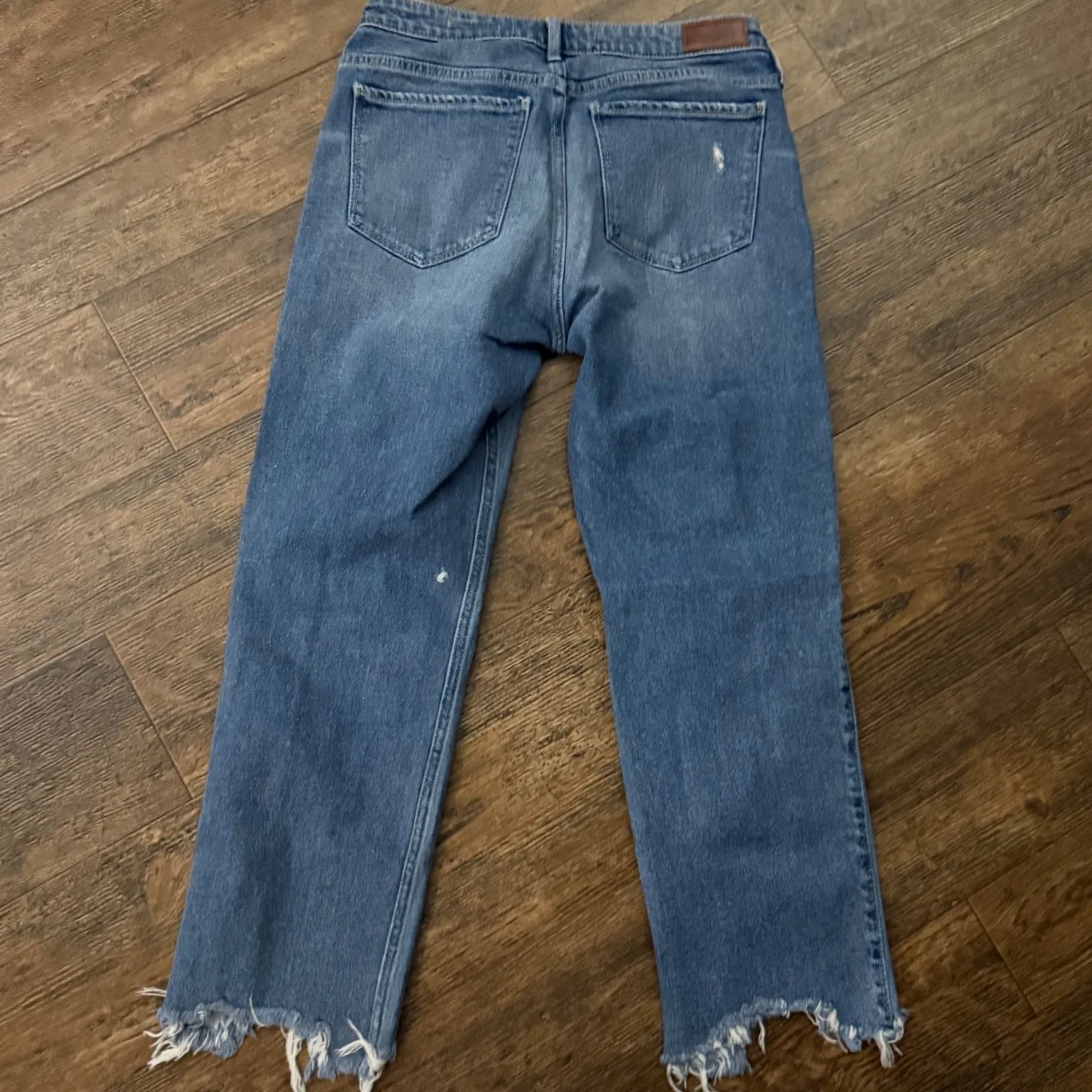 Hollister‎ High Rise Slim Straight Jeans Distressed Ripped Frayed Hem W29 L26 - Image 7