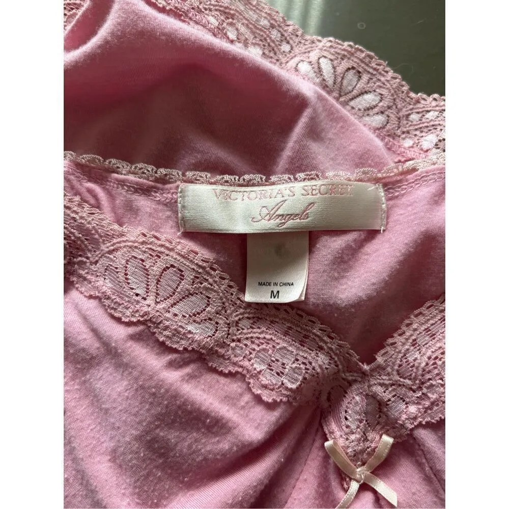 VINTAGE Victoria Secret Lace Cami Tank Top Y2K Pink Womens Medium - Image 2