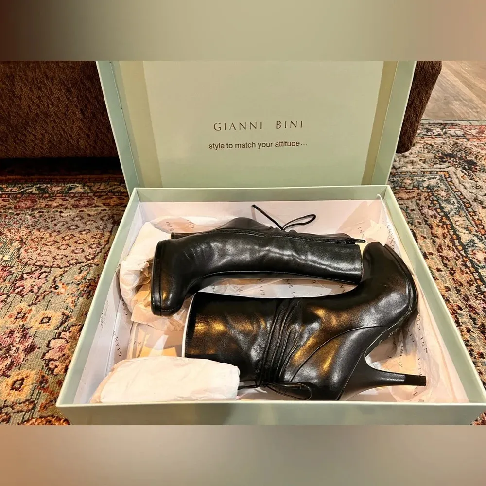 FINAL PRICE DROP NWT Gianni Bini Black Leather Boots - Image 2
